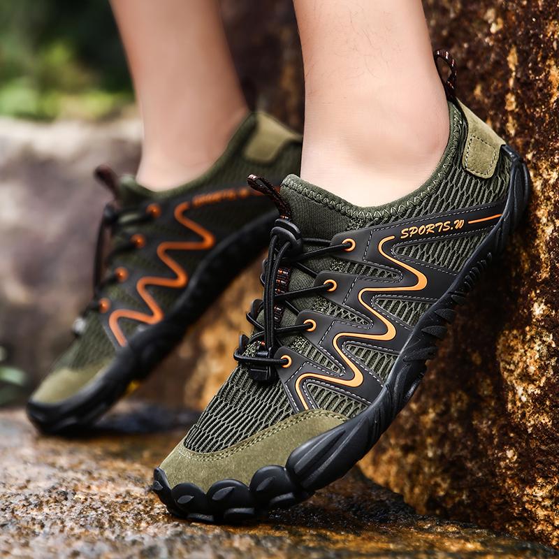 Mens River Tracing Shoes Summer New Thick Bottom Buffer Anti Slip Anti Puncture Travel Hiking Climbing Wading Shoes Man