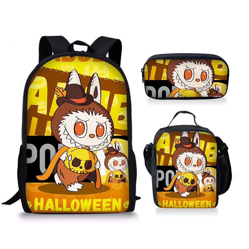 School bag new three-piece meal bag pencil bag student baby backpack cute versatile portable