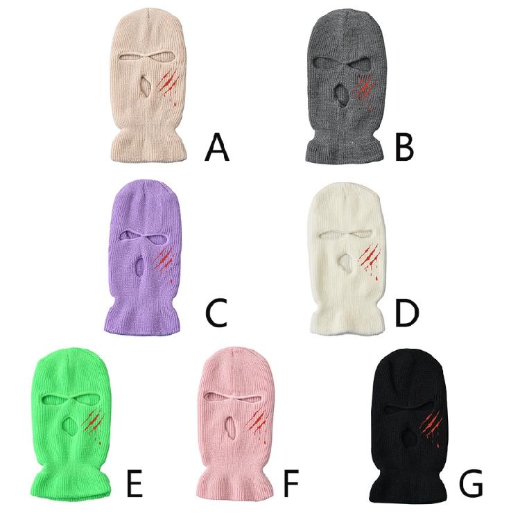 3 Hole Knitted Ski Mask Full Face Mask Balaclava Warm Thermal Outdoor Sports