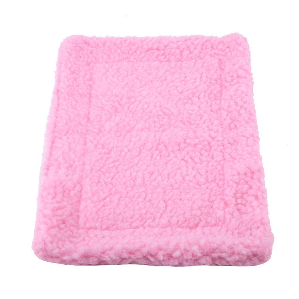 Hedgehog Guinea Pig Bed Mat Rectangular Plush Cushion Hamster House Nest Pet Supplies Pink
