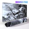 Samurai Black Mouse Pad Large Computer Gamer Table Mat Laptop Art Desk Mat PC Mousepad Non-slip Rubber Keyboard Accessories Pads