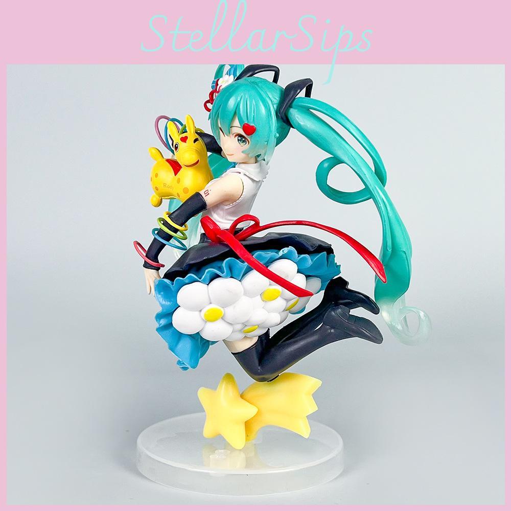 Hatsune Miku Pvc Figure With Jumping Horse Craft For Anime Fans