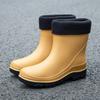 New short tube waterproof shoes men's rain shoes Korean version fashionable wear-resistant kitchen work non-slip rain boots