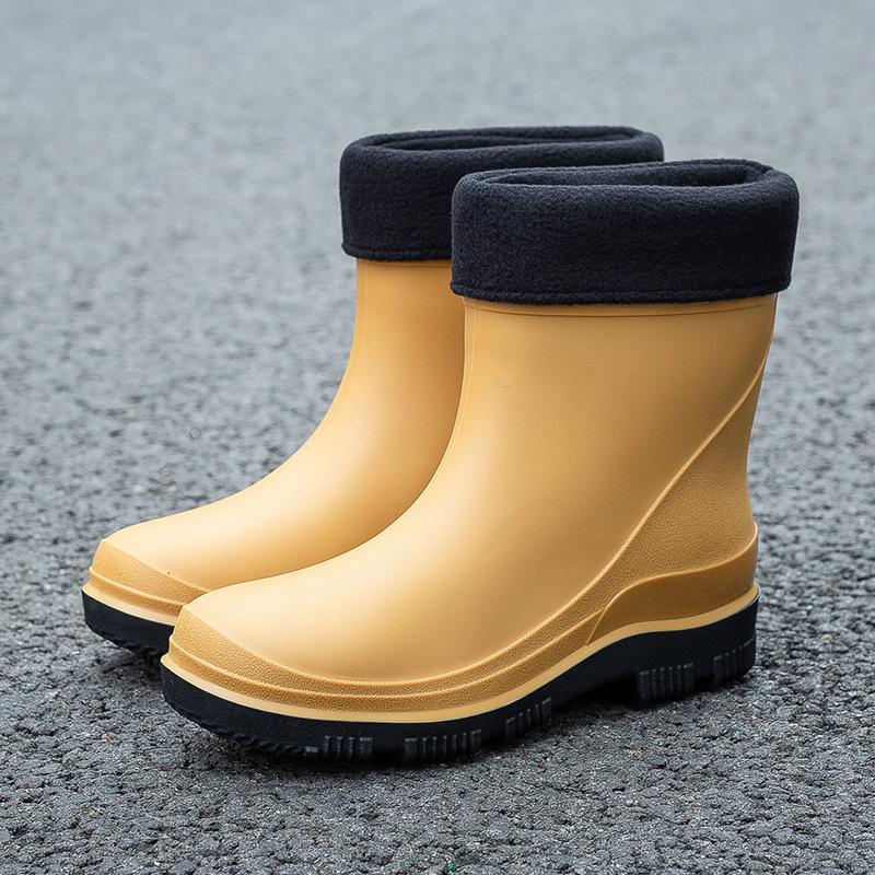 New short tube waterproof shoes men's rain shoes Korean version fashionable wear-resistant kitchen work non-slip rain boots