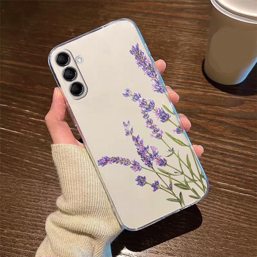 Olejomalba Květ bílé růže Pouzdro na telefon pro Samsung Galaxy A56 A16 A26 A36 A37 A57 A17 A13 A11 A10 Průhledný TPU kryt