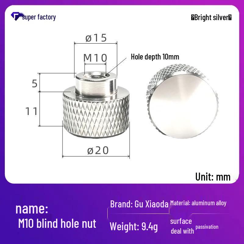 Aluminum Alloy Extended Handle Knurled Adjustment Nut Cap M4/M5
