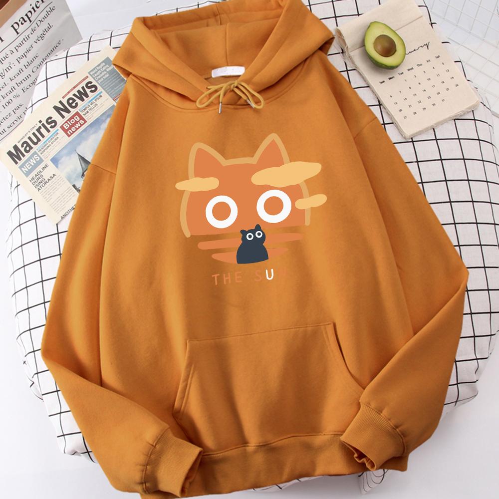 The Cartoon Cat With A Big Face Male Streetwear Comfort Popular Sweatshirt High-Quality Outdoor Hoodies Youth Woolen Sweater