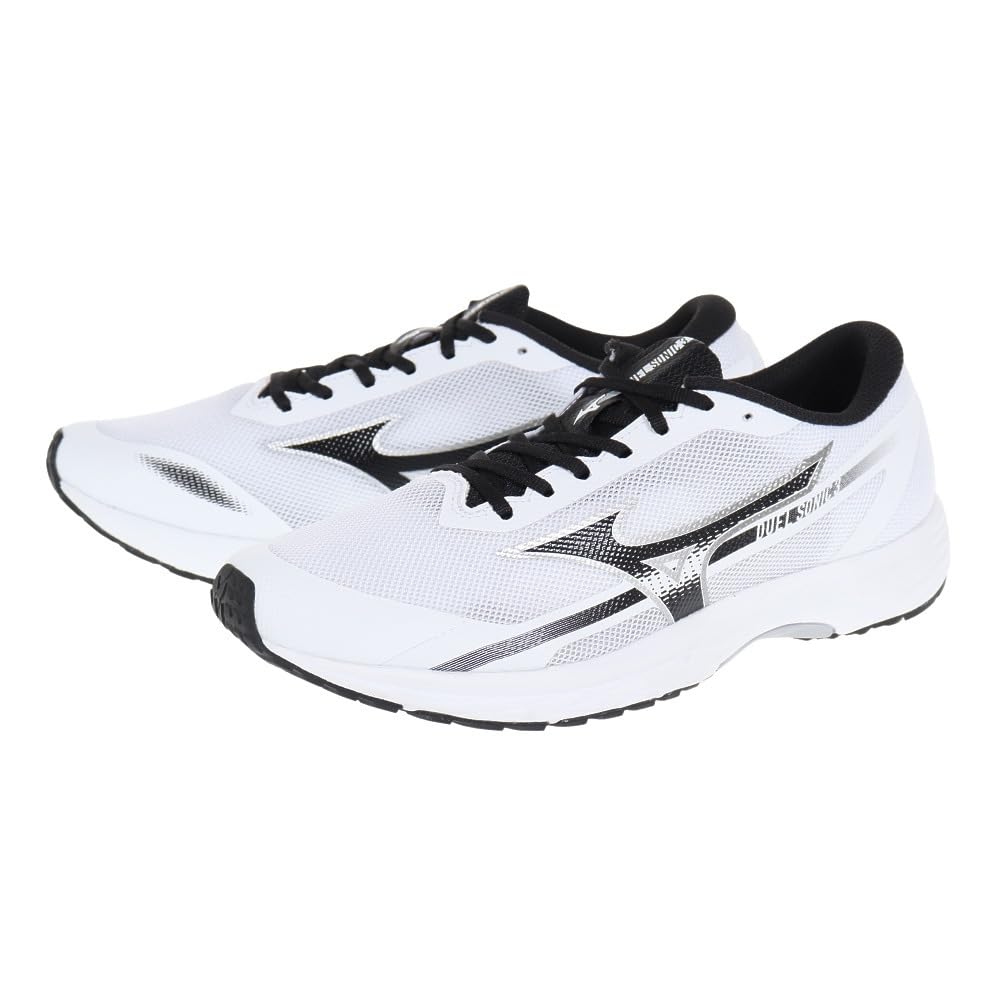 Mizuno Duel Sonic 3 Running 2E Shoes, White/Dark Gray/Black, 26.0 cm,