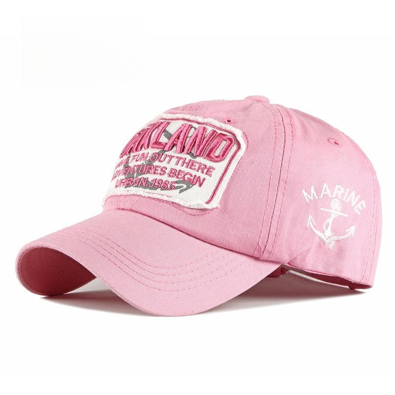 Unisex Cotton Baseball Cap with Embroidered Patch Marine Anchor Distressed Edge Korean Style Retro Vintage Sun Hat Peaked Cap