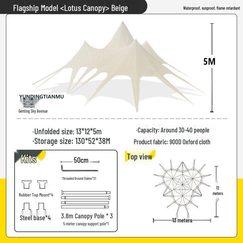 Extra Large Outdoor Canopy Tent - Rainproof & UV Protection with Unique Octopus Design