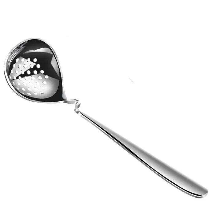 1pcs Stainless Steel Long Soup Spoon Colander Kitchen Utensils Tableware Deepen and Thicken The Long Handle of The Spoon