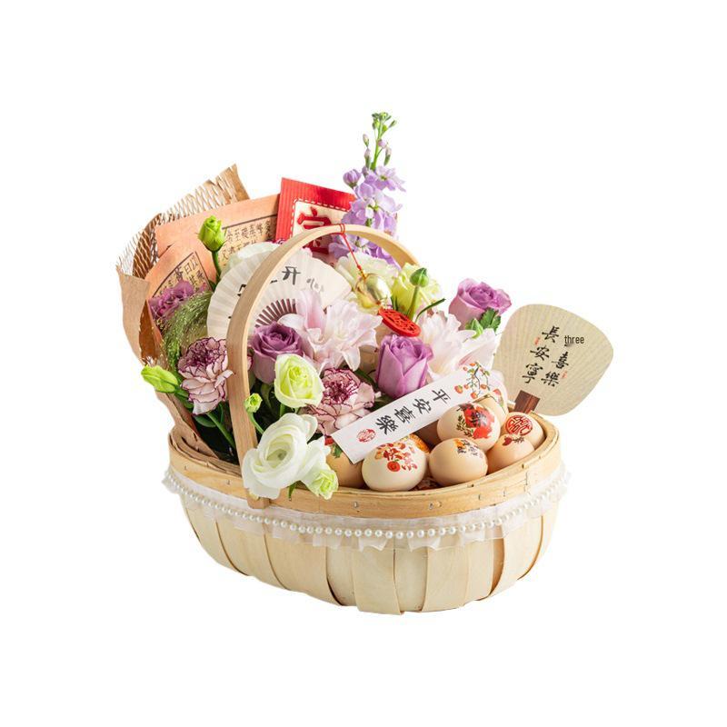 Handgeflochtener Rattan-Eierkorb für Blumengestecke: Ideales Geschenk für beste Freunde und DIY-Projekte