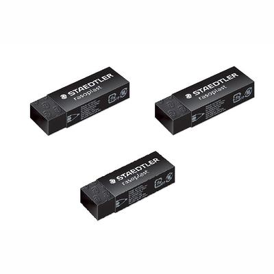 Staedtler Gumă de șters din cauciuc din plastic negru Rasoplast (pachet de 3)