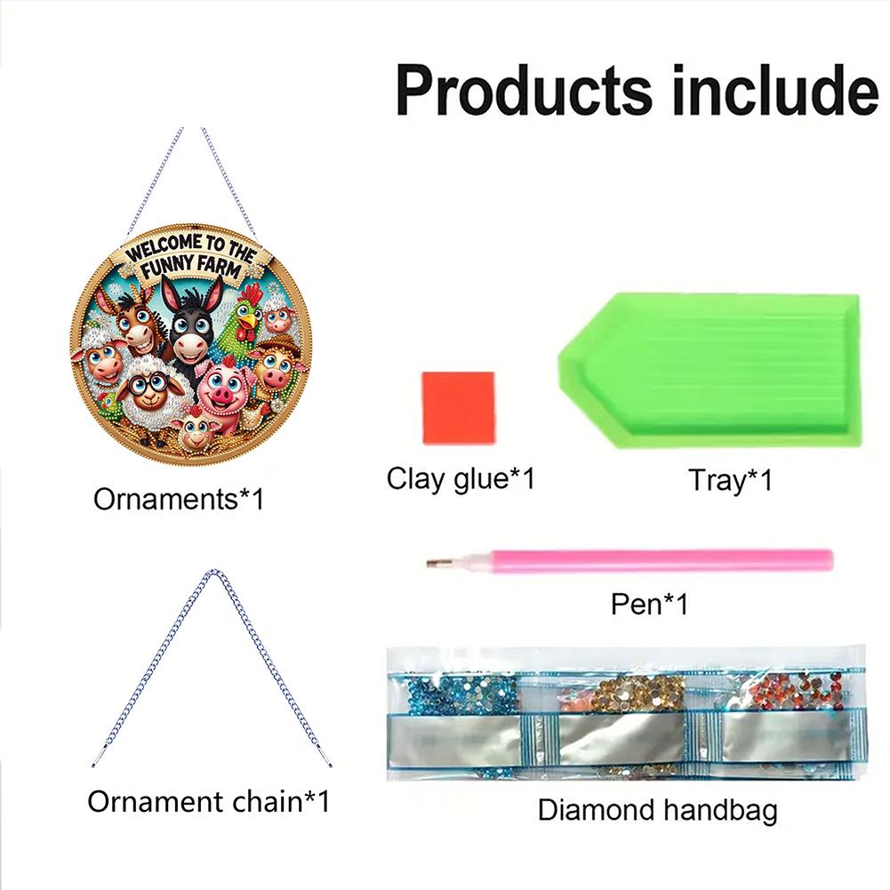 5D DIY Diamantmalerei Punkte Anhänger Doppelseitiger Druck Strassstein Diamantkunst Fensteranhänger für Gartenfenster Dekoration