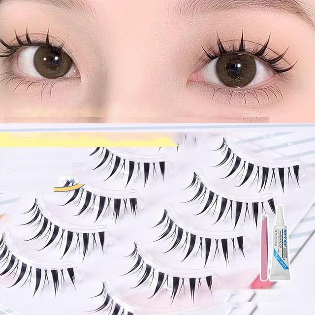 Candy Drop - Set of 5: Falsche Wimpern + Applikator + Kleber