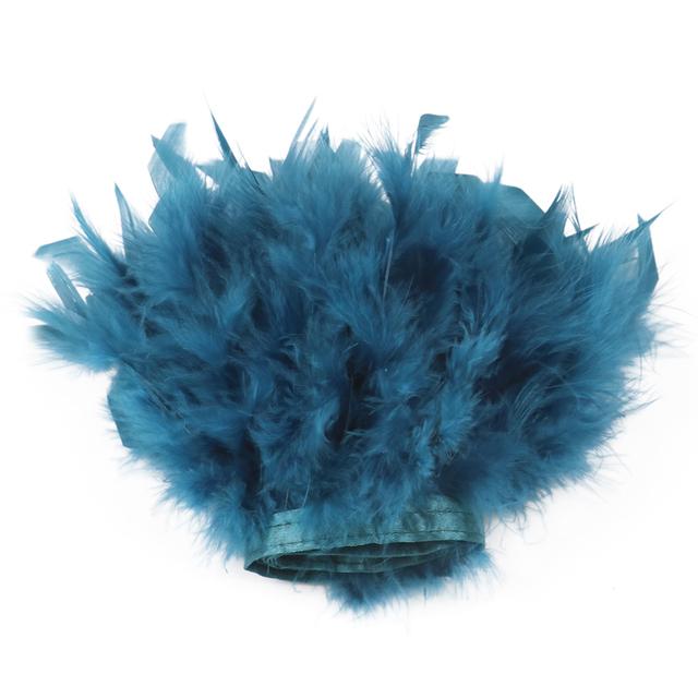 1M Multicolor Turkey Feather Trim Fringe Fluffy Stripped Plumas Ribbon 10-15cm Wedding Dress Clothes Crafts Sewing Decoration