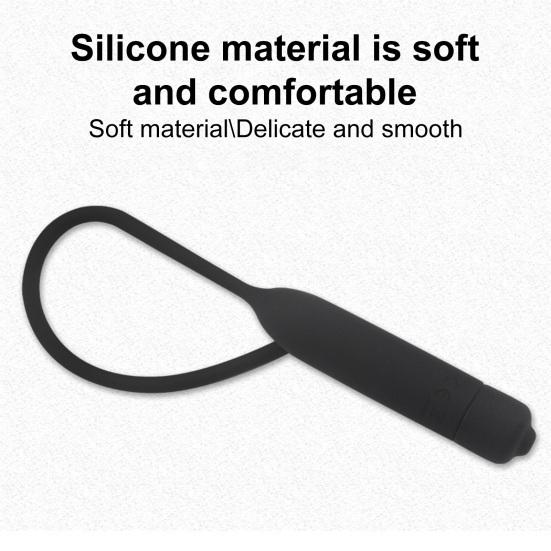Urethral Tube Rod Lengthened Ergonomic Silicone Urethral Dilator Stimulation Stopper for Adult Men