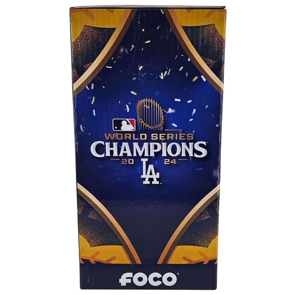 [Limited To 2024] Yoshinobu Yamamoto Los Angeles Dodgers Bubble Head Doll with World Series Championship Trophy, Official MLB Item [Parallel Import]