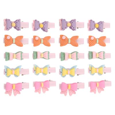 20pcs Dog Bowknot Double Layer Hairpins Pet Bow Hairpin for Long Hair Pets Dogs Cats