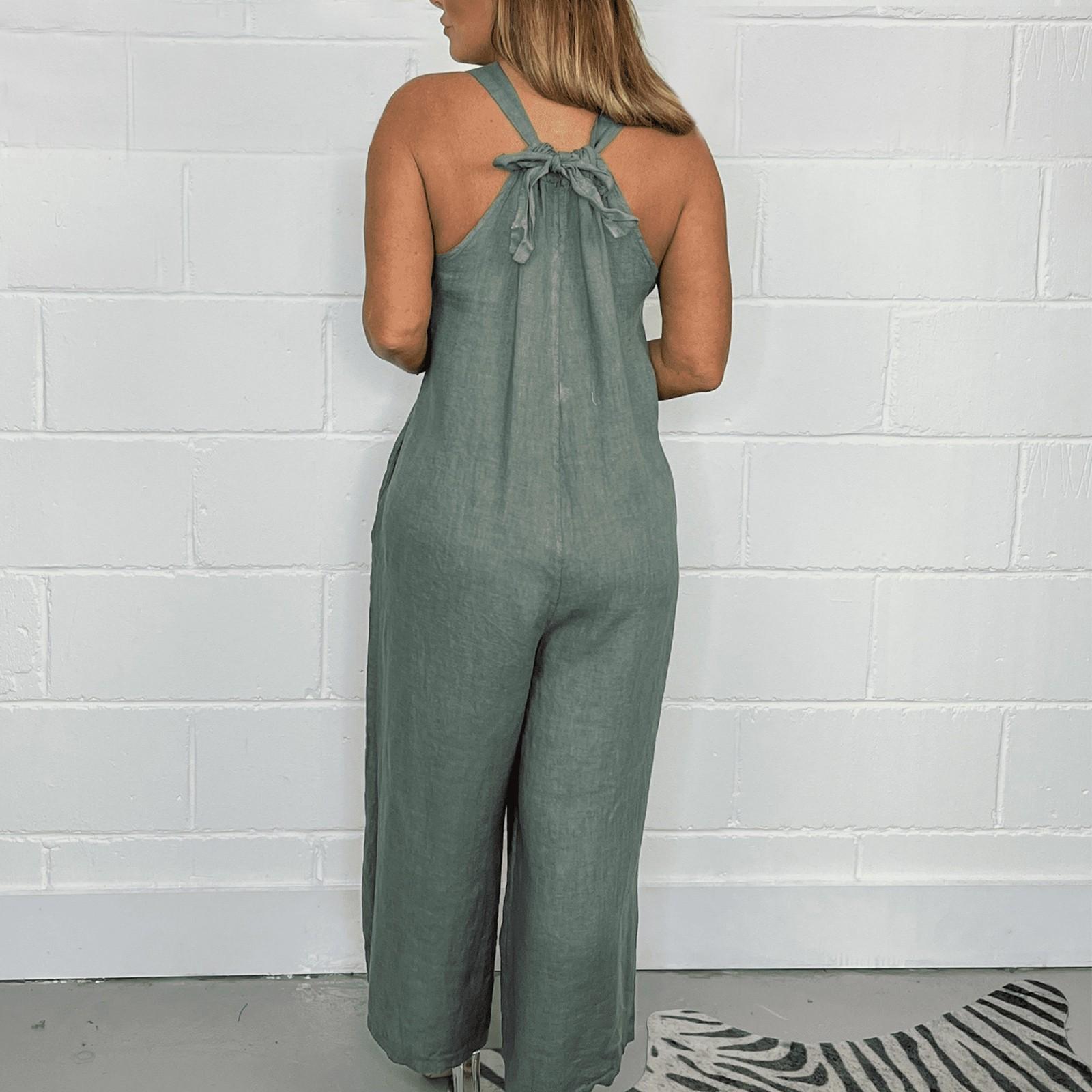 Женские летние комбинезоны без рукавов — фото 4