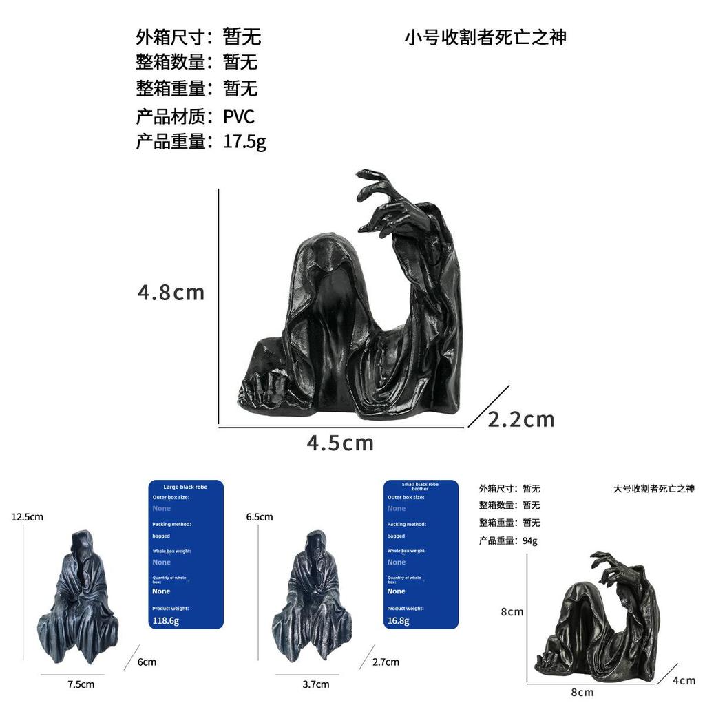 Einzigartige gotische Dekoration mit schwarzer Robe, Handwerkskunst, ideal für Schreibtisch- und Automobilausstellung