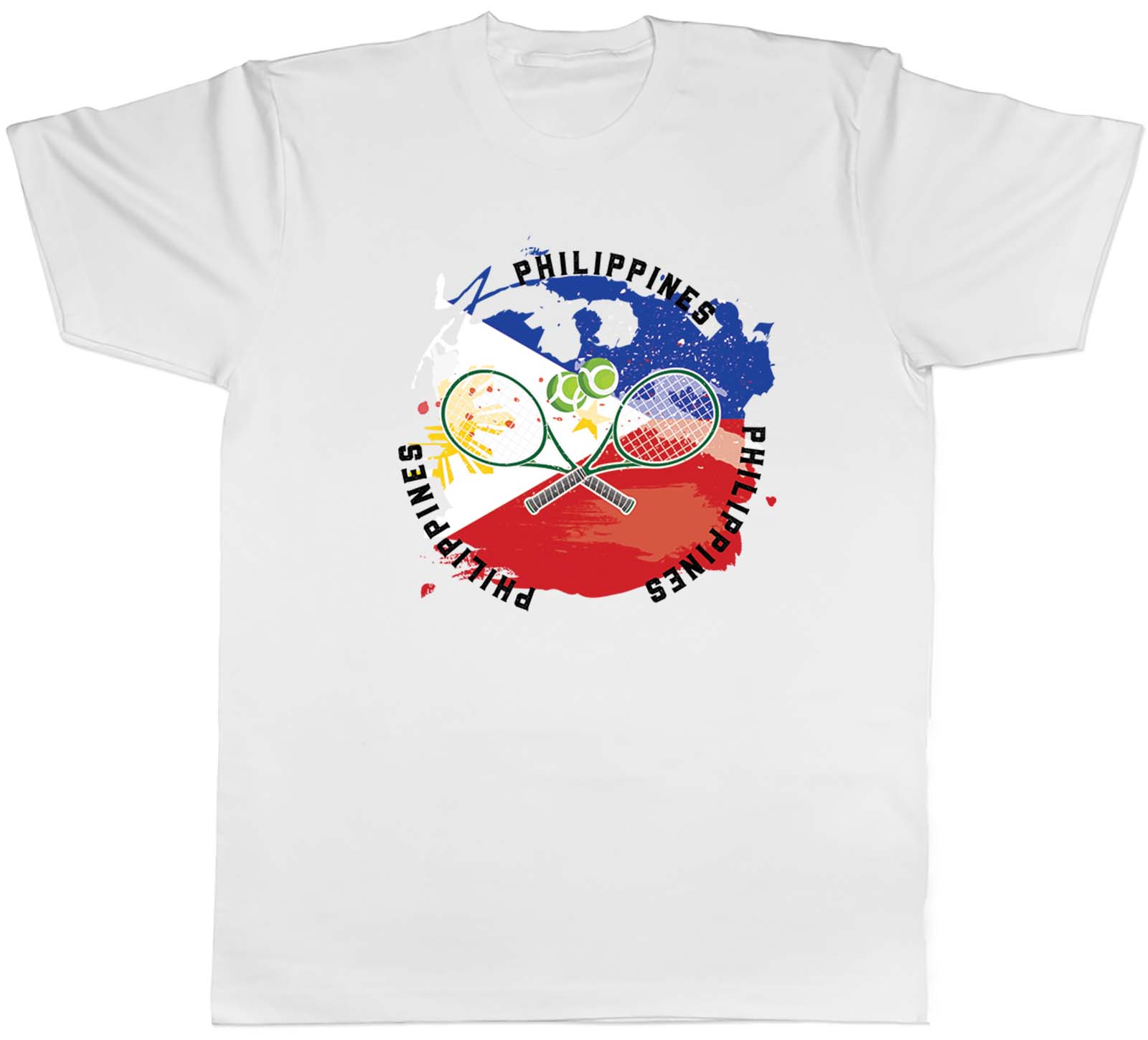 Tennis Sports With Philippines Flag Mens Unisex T-Shirt Tee Gift M