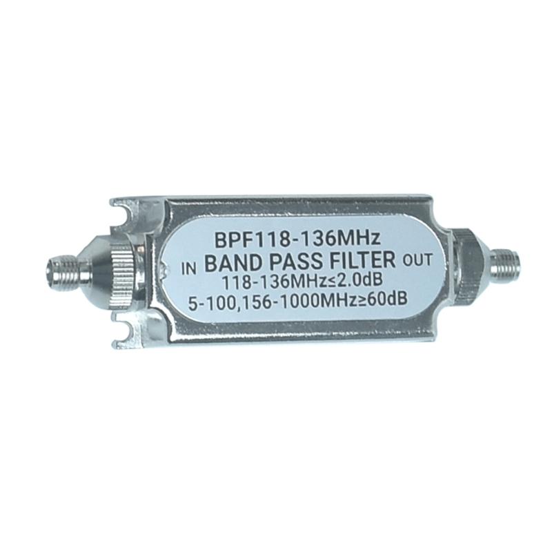 SMA BPF118 BPF118-136MHz Metal Bandpass Filter Easy Connection for Aeronautical Air Frequency Band