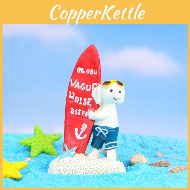 Dog Surfing Resin Miniature For Diorama And Scene Decoration Collectible Gift