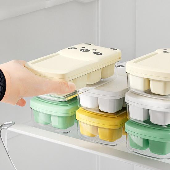 Mini Bear Ice Cube Tray with Lid Food-Grade Silicone Ice Mold Easy Release Ice Cube Maker BPA-Free Kitchen Food Freezer Tray
