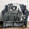 Name Custom Las Vegas Raiders Print Flannel Blanket High Quality Warm Comfortable Cover for All Seasons Perfect for Gifts Home Decor