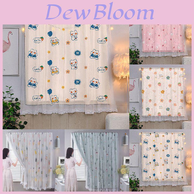 Enchanting Cartoon Window Curtain With Exquisite Lace And Velcro For Effortless Installation