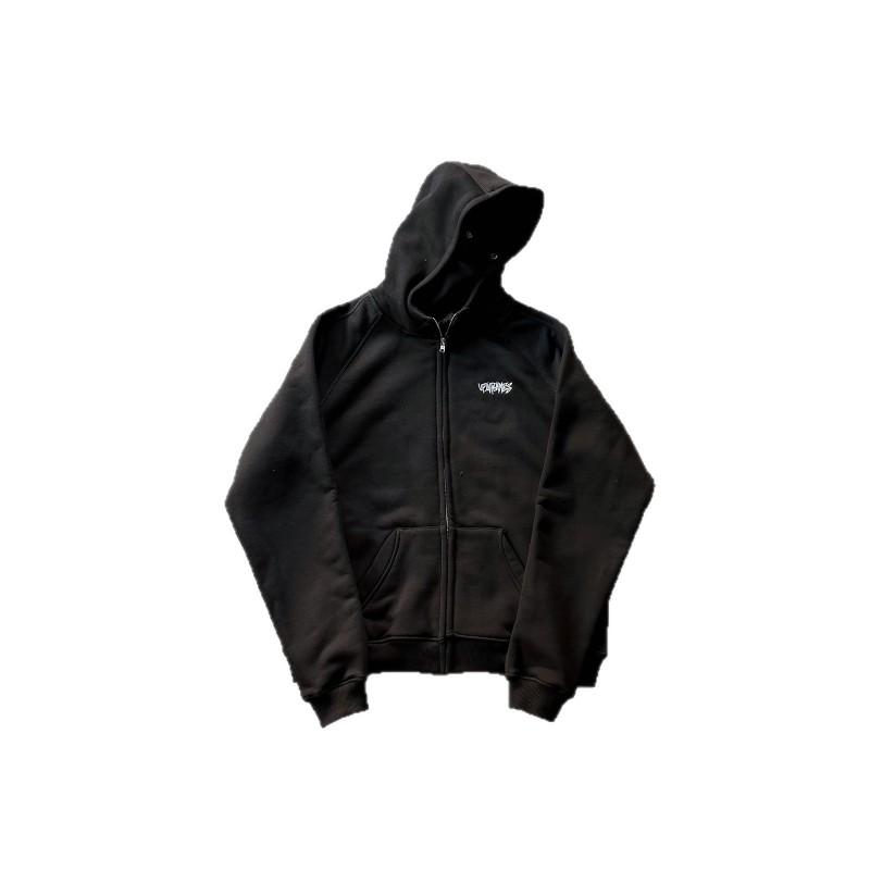 Mens Hooded Zip-Up Sweatshirt Set With Patchwork Design Cotton Blend Streetwear Outfit Fall