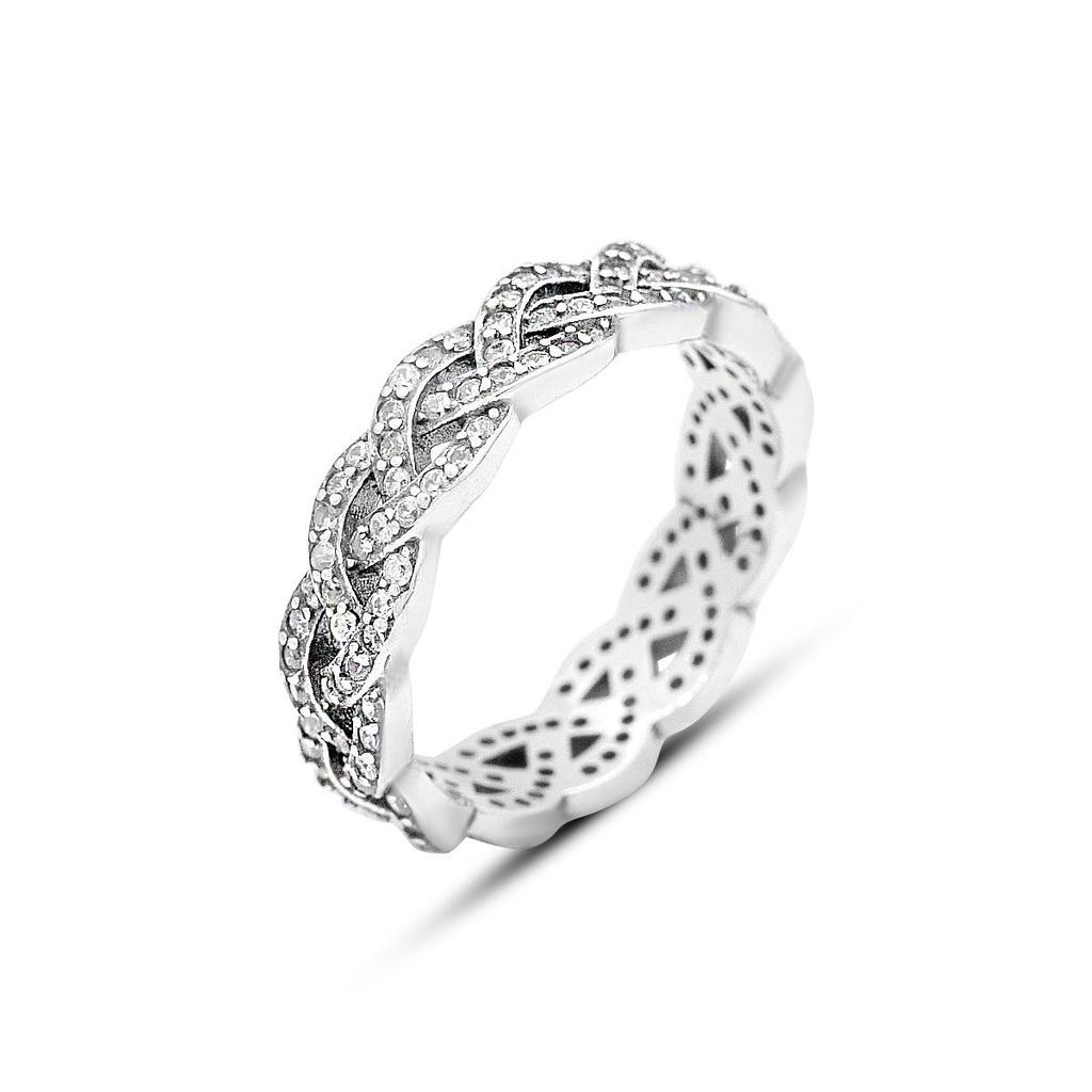 Silver Ring with Cubic Zirconia, Product Weight 2.87 G (2160069)