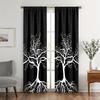 2pcs Tree Pattern Curtains Decorative Curtains 2Panels Black White Window Treatment For Bedroom Office Kitchen Living Room