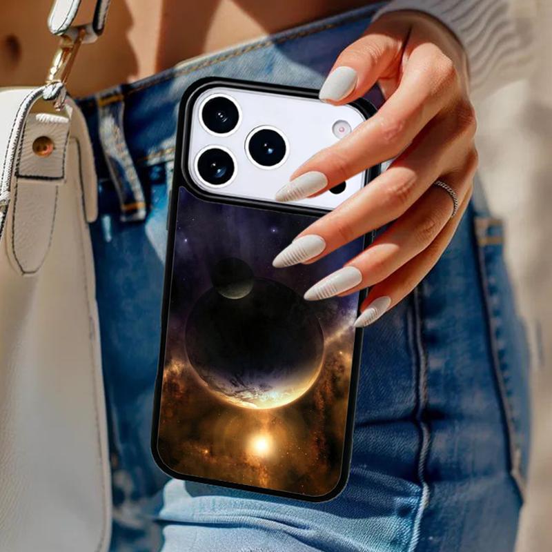 Earth Moon Sun Planet Phone Case For iPhone 17 Air 14 15 13 12 Max Cover For Apple 14 15 16 16e 11 Pro Max Plus
