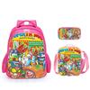 Super Zings Burden Reduction Lightweight School Bag + Meal Bag + Pencil Case Cartoon Printing Pattern - Three-Piece Straight Set