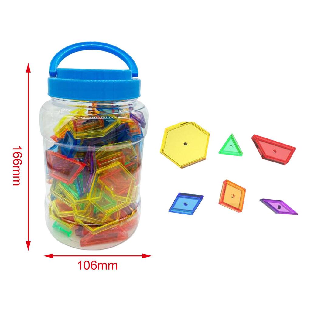 140Pcs Transparent Attribute Blocks Educational Pattern for Games Fractions