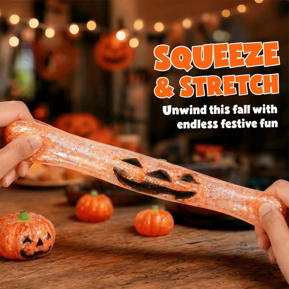Glittering Halloween Pumpkin Squeeze Toy Soft Texture Fidget Sensory Slow Rebound Vent Toy Party