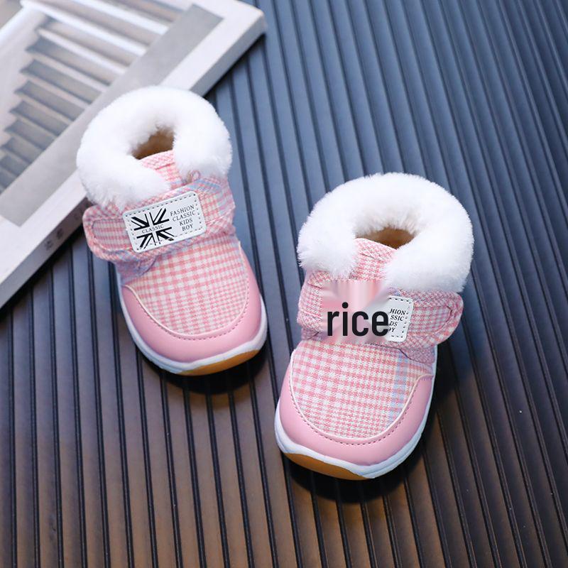 Winter Baby Rutschfeste Schuhe mit weicher Sohle: 0-1,5 Jahre, Plus Samt Schneestiefel für Jungen und Mädchen