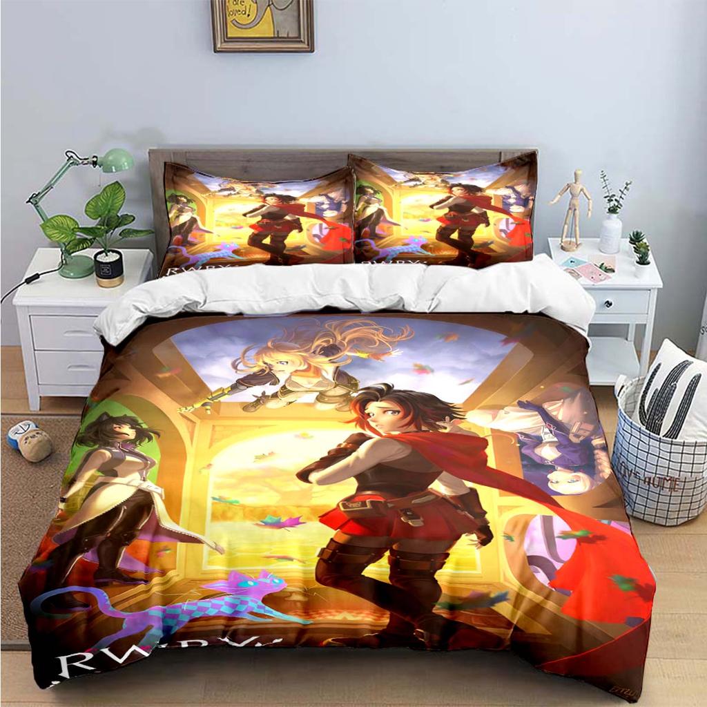 3D Fashion Cartoon R-RWBY Print Bedding Sets Bed Supplies Set Duvet Cover Bed Comforter Set Bedding Set  Luxury Gift