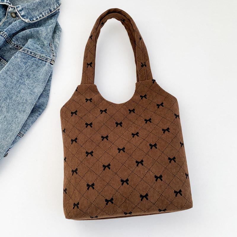 Fashionable And Stylish Corduroy Tote Bag For Women In Chic Colors With Large Capacity