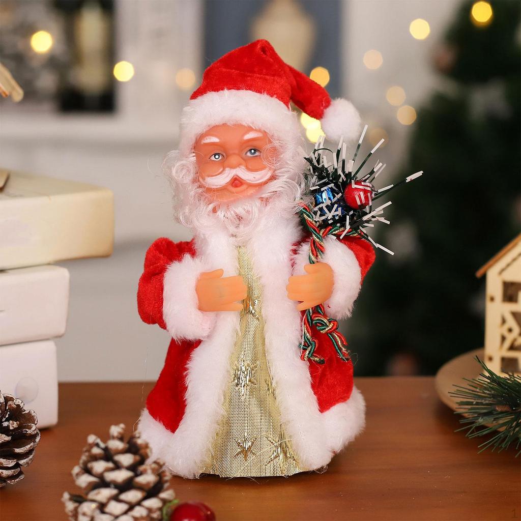 Elektrischer Weihnachtsmann Musikalisches Spielzeug Drehende Interaktive Ornamente Weihnachtsfigur Figur für Jahr