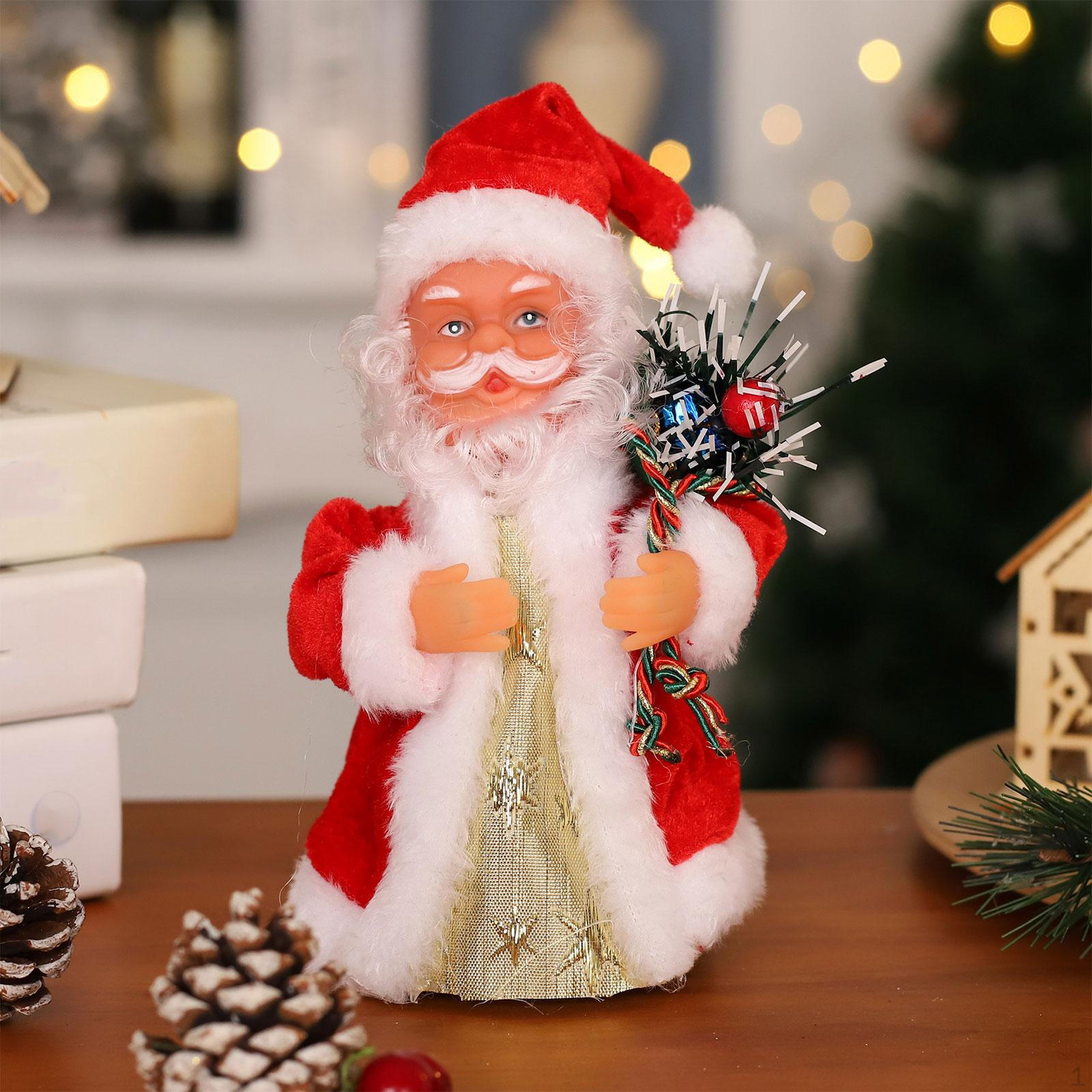 

Электрический Санта Музыкальная игрушка Вращающиеся Интерактивные Украшения Рождественская Фигура Фигурка на Год S