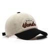 Corduroy Colorblock Embroidery Baseball Cap for Women Men Retro Autumn Winter Baseball Cap Cotton Snapback Men's Cap Sun Hat
