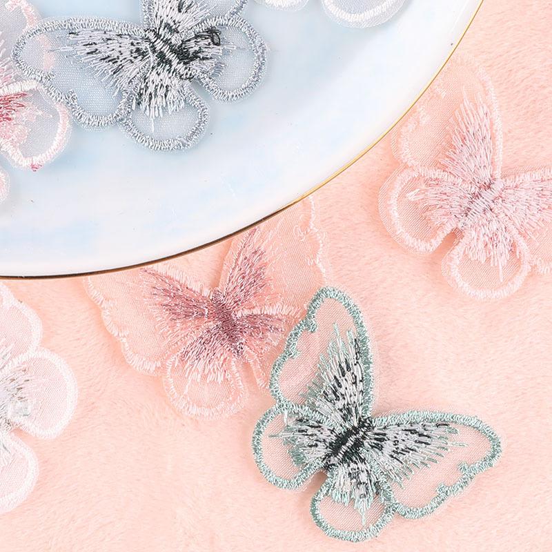 Embroidery Label Cute Cartoon Animal Butterfly Lace Embroidery Sticker Diy Hand Account Accessories Patch Cloth Sticker