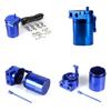 Universally Baffled Aluminum Oil Catch Can Tanks 2-Port Reservoir with Drain Valves Breather Cylinders Filter