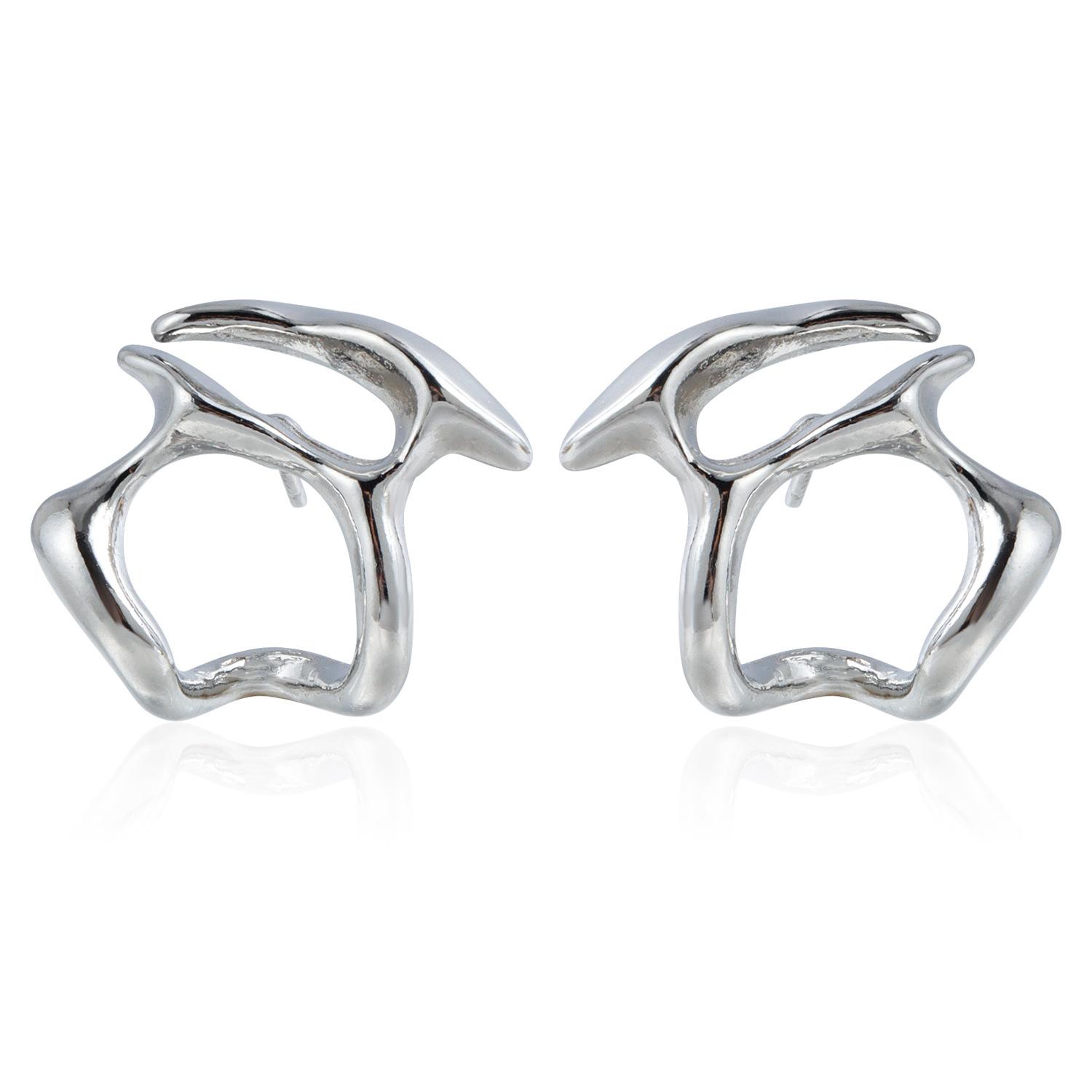 

Light luxury high sense alloy hollow abstract earrings versatile personality irregular earrings earrings