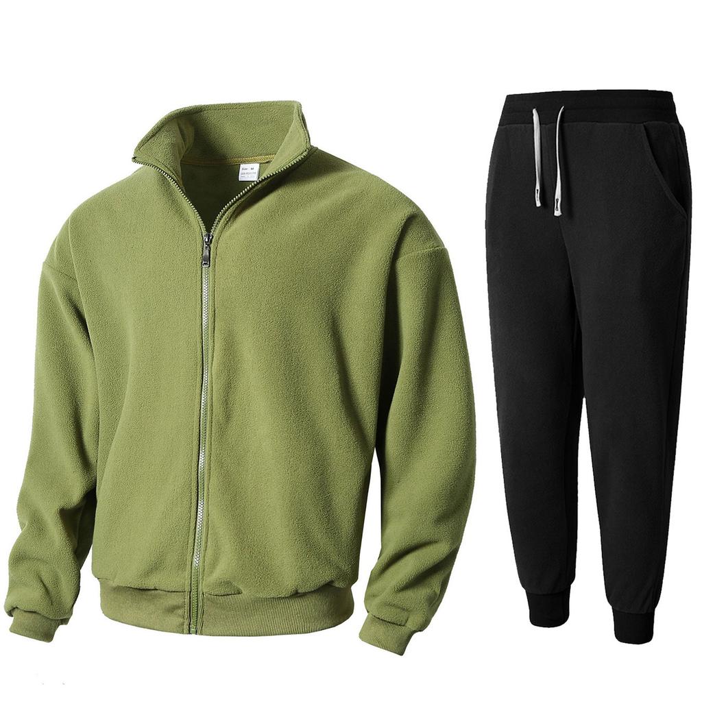 New Casual Zippered Round Neck Long-sleeved Stand-up Collar Cardigan Jacket Suit Sports