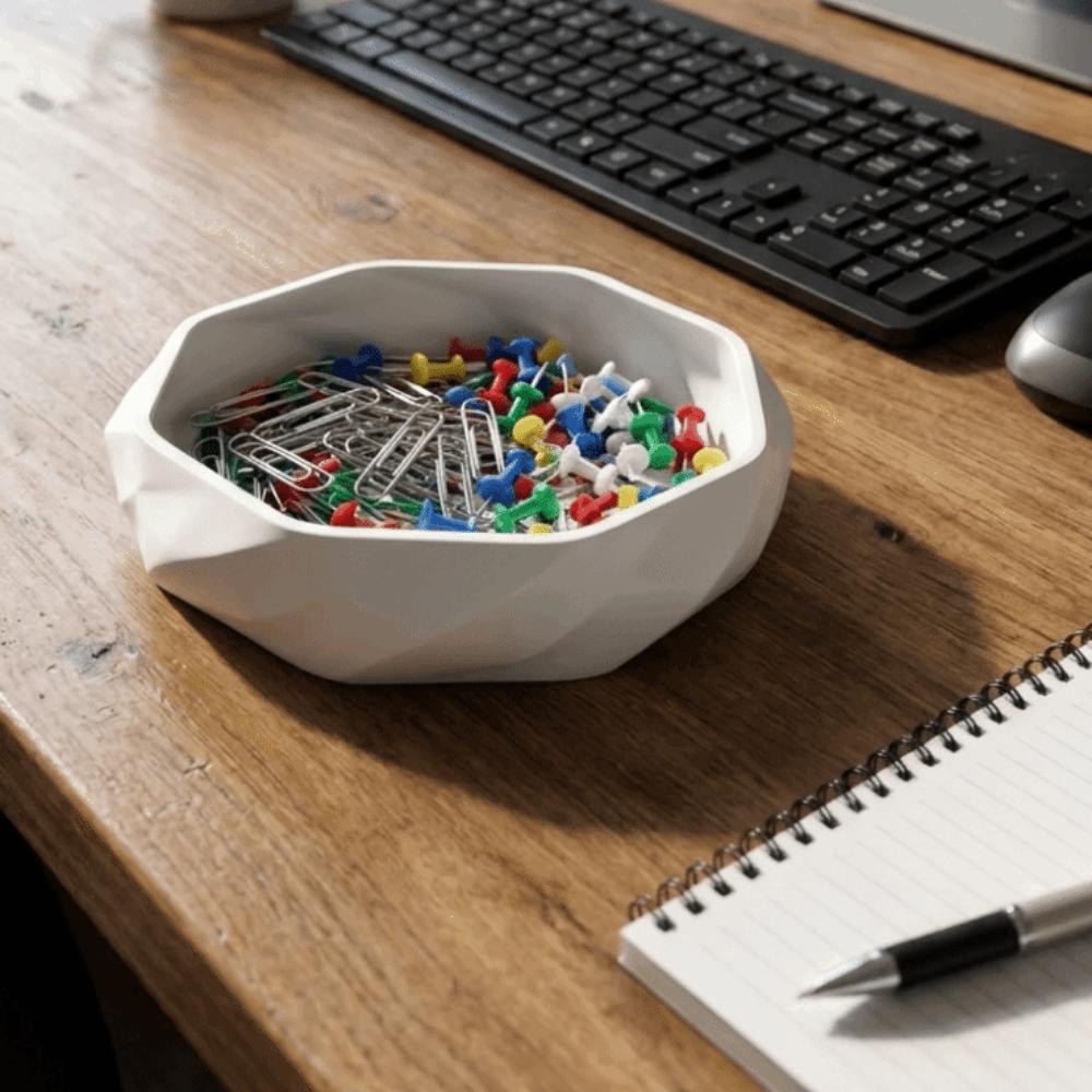 Matte Jewelry Dish 3D Printed Small Item Holder Multi-functional Smooth Swirl Storage Tray  Coin