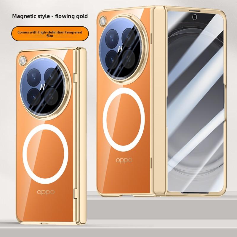 For OPPO Find N6 Case Hard Transparent Magnetic Wireless Charging Hinge Film Protective Back Cover For OPPO Find N6 Phone Shell